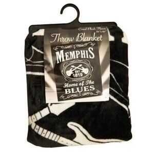 New Memphis Tennessee Home of Blues Plush Fleece Throw Gift Blanket Guitars City